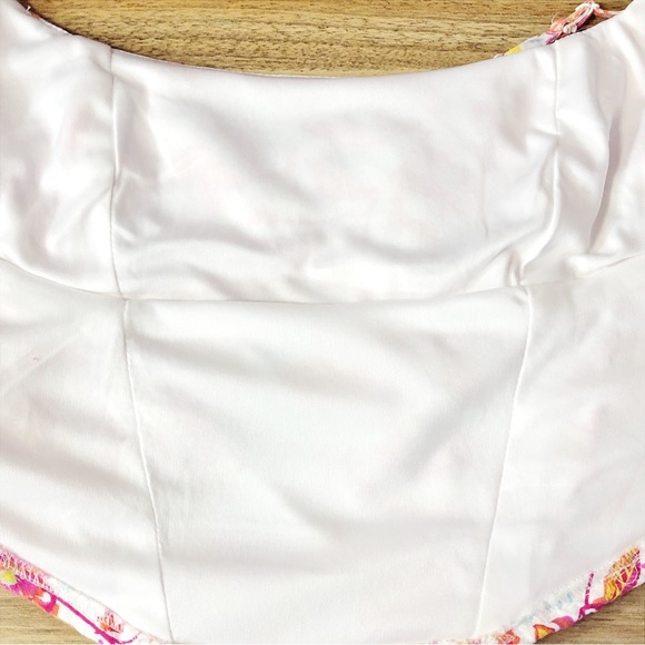 Midnight Sky Colorful Floral Paisley Linen Blend Crop Top - Picture 10 of 16